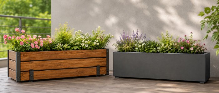 مقایسه فلاورباکس چوبی و فلزی؛ کدام انتخاب بهتری برای فضای شماست؟
