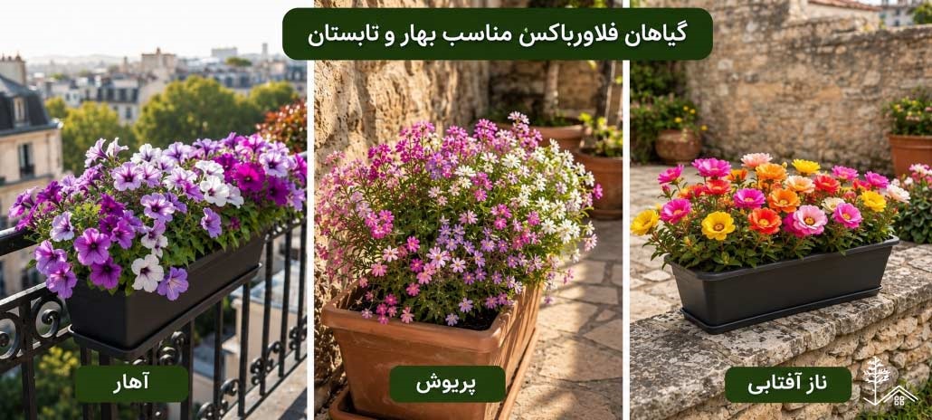 گیاهان فلاورباکس مناسب بهار و تابستان