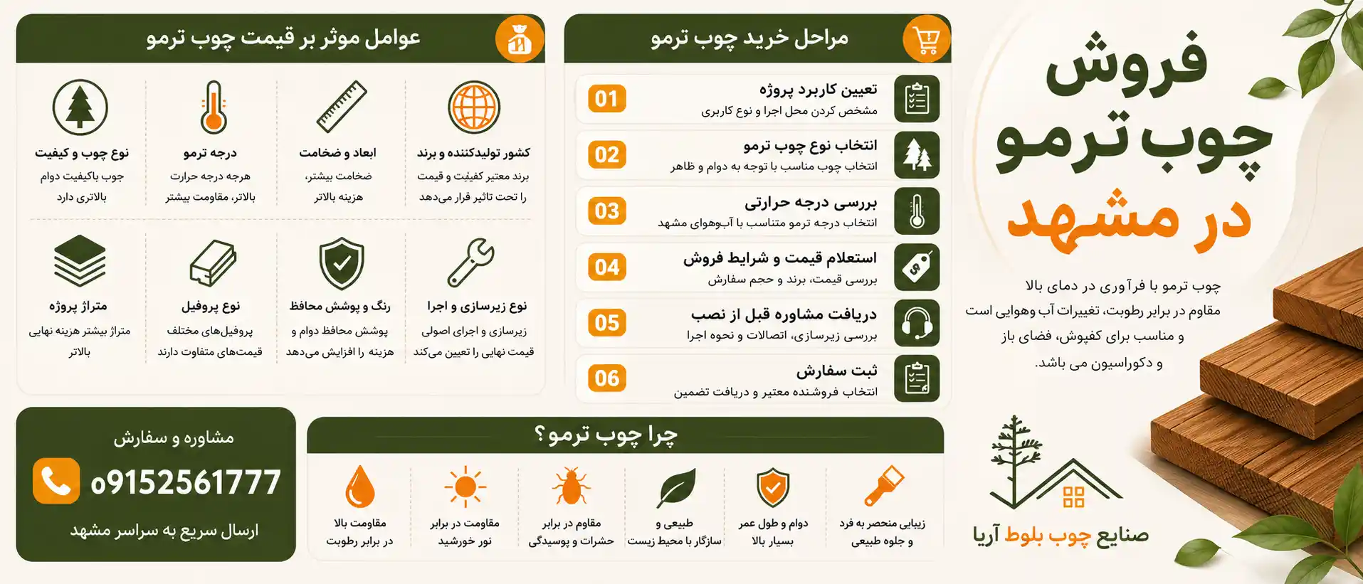 خرید چوب ترمو در مشهد