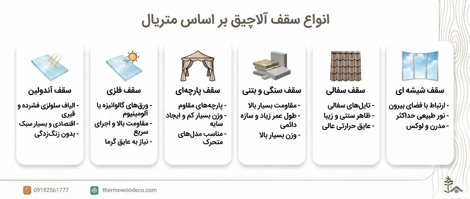 انواع سقف آلاچیق بر اساس متریال انواع سقف آلاچیق بر اساس متریال